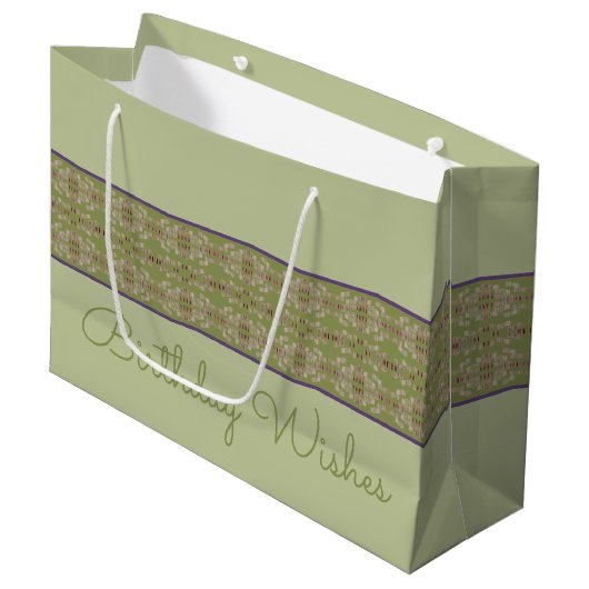 セージグリーン誕生日トート抱き枕 ラージペーパーバッグ (正面アングル)
