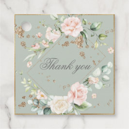 セージグリーン赤面ウォーターカラーフローラ結婚ズ フェイバータグ