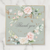 セージグリーン赤面ウォーターカラーフローラ結婚ズ フェイバータグ (正面)