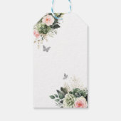 セージグリーン赤面ジオメトリックキンセニェラありがとう ギフトタグ (裏面)