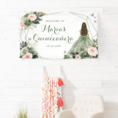 セージグリーン赤面ピンクガールSweet sixteen誕生日 横断幕 (インサイチュ)