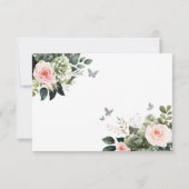 セージグリーン赤面ピンクフローラキンセアニラ サンキューカード (裏面)