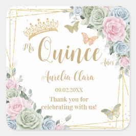 セージグリーン赤面ピンクフローラバタフライキンセアニェラ スクエアシール