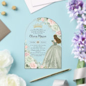 セージグリーン赤面ピンクフローラプリンセスキンセアニラ アクリル招待状 (インサイチュ (ウェディング))