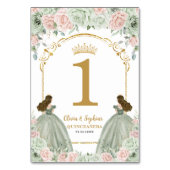 セージグリーン赤面フローラツインズキンセアニェラ誕生日 テーブルナンバー (正面)