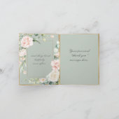 セージグリーン赤面水彩写真フローラ結婚ズ サンキューカード (内部)