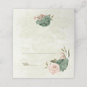 セージグリーン赤面花結婚植物薬 プレイスカード (外部開封)