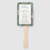 セージグリーン金ゴールドアゲート結婚式 プログラム ハンドファン (正面)