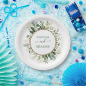 セージグリーン金ゴールドガーデングリーン結婚リーズ ペーパープレート (パーティー)