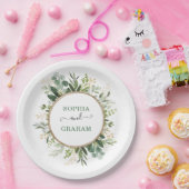 セージグリーン金ゴールドガーデングリーン結婚リーズ ペーパープレート (パーティー)