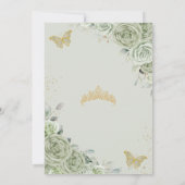 セージグリーン金ゴールドキンセアニェラスウィート16蝶 セーブザデート (裏面)