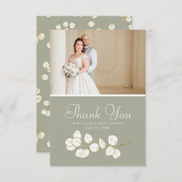 セージグリーン金ゴールドグリーナリーユーカリ サンキューカード