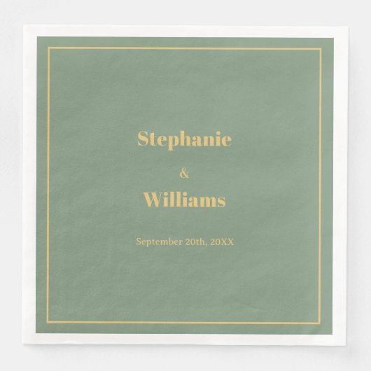 セージグリーン金ゴールドゴールデンミニマルエレガント結婚ズ (正面)