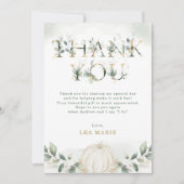 セージグリーン金ゴールドパンプキンユーカリブライダルシャワー 招待状 (正面)