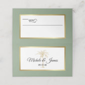 セージグリーン金ゴールドパームモダンツリ結婚ーズ プレイスカード (外部開封)