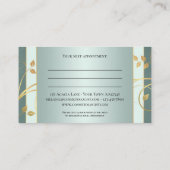 セージグリーン金ゴールドフローラアポイントメント名刺 予約カード (裏面)