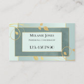 セージグリーン金ゴールドフローラアポイントメント名刺 予約カード (正面)