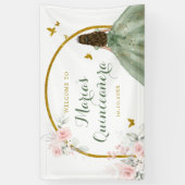 セージグリーン金ゴールドプリンセスキンセアニラバタフライ 横断幕 (縦)