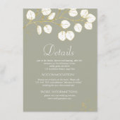 セージグリーン金ゴールドユーカリ離れス結婚詳細 エンクロージャーカード (正面)