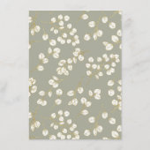 セージグリーン金ゴールドユーカリ離れス結婚詳細 エンクロージャーカード (裏面)