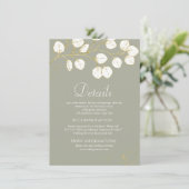 セージグリーン金ゴールドユーカリ離れス結婚詳細 エンクロージャーカード (スタンド正面)