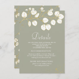 セージグリーン金ゴールドユーカリ離れス結婚詳細 エンクロージャーカード