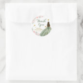 セージグリーン金ゴールドロイヤルガールSweet sixteen誕生日 ラウンドシール (バッグ)