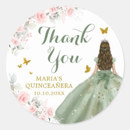 セージグリーン金ゴールドロイヤルガールSweet sixteen誕生日 ラウンドシール