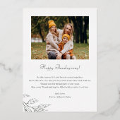 セージグリーン金ゴールド感謝感謝感謝感謝祭賛美ホテル 箔シーズンカード (裏面)