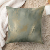 セージグリーン金ゴールド抽象芸術 クッション (ブランケット)