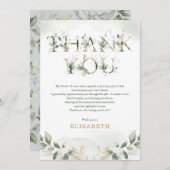 セージグリーン金ゴールド16位誕生日サンキューカード 招待状 (正面/裏面)