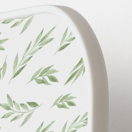 セージグリーン離れ春パーソナライズされた名 ピックルボールラケット (左詳細)