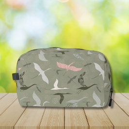 セージグリーン飛んでいるに鶴の模様 ドップキット