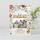 セージグリーン3写真植物学エレガントのアーチ休日 シーズンカード (スタンド正面)