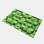 セージグリーン3D幾何学キューブ柄 ドアマット (アングル)