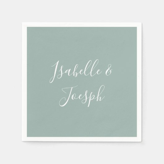 セージグリーン |の結婚ナプキンス スタンダードカクテルナプキン (正面)