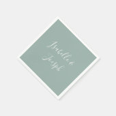 セージグリーン |の結婚ナプキンス スタンダードカクテルナプキン (角)