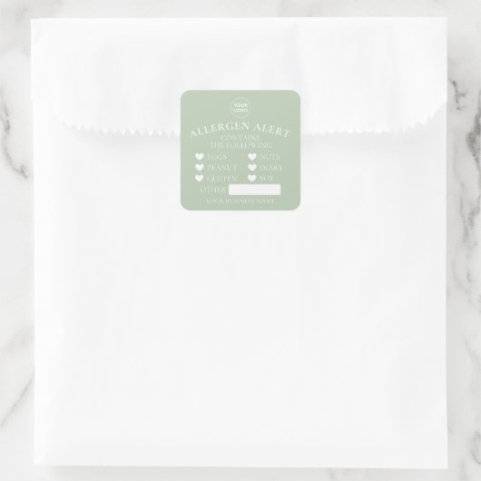 セージグリーン アレルギー警告 ステッカー お菓子 シール (バッグ)