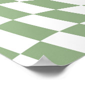 セージグリーン ウェディングコレクション チェック チェック柄 ポスター (角)