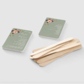 セージグリーン ウェディング プログラム ハンドファン (組立なし)