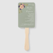 セージグリーン ウェディング プログラム ハンドファン (正面)