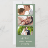 セージグリーン ウェディング 写真QRコード Save The Date (裏面)