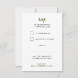 セージグリーン ウェディング RSVP