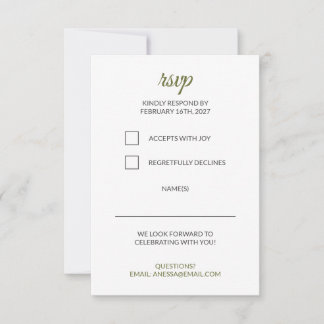 セージグリーン ウェディング RSVP