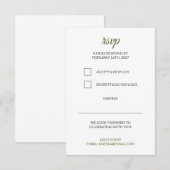 セージグリーン ウェディング RSVP (正面/裏面)