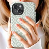セージグリーン ウェーブ チェック モノグラム Case-Mate iPhoneケース