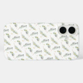 セージグリーン+ウォーターカラー フランス カントリー オリーブ柄 Case-Mate iPhoneケース (裏面 (横))