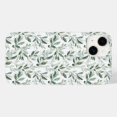 セージグリーン+ウォーターカラー フランス カントリー オリーブ パターン Case-Mate iPhoneケース (裏面 (横))