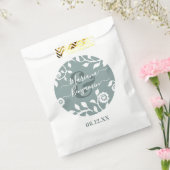 セージグリーン エレガント フラワーアート オーダーメイド ウェディング フェイバーバッグ (封をした状態)