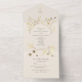 セージグリーン オールインワン ウェディング インビテーション (内側)